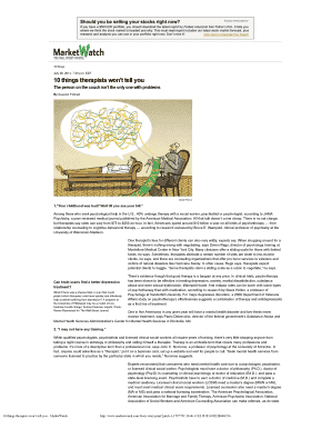 Fillable Online 10 things therapists wont tell you Fax Email Print