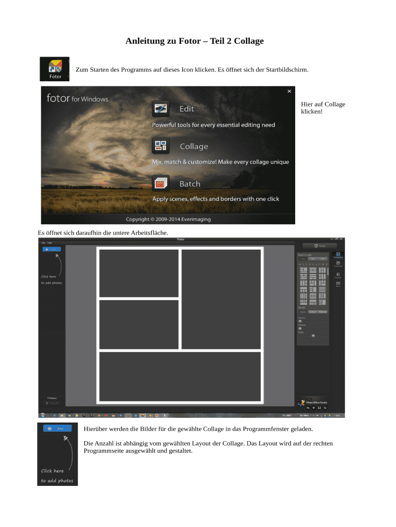 Fillable Online Anleitung zu Fotor Teil 2 Collage Fax Email Print ...