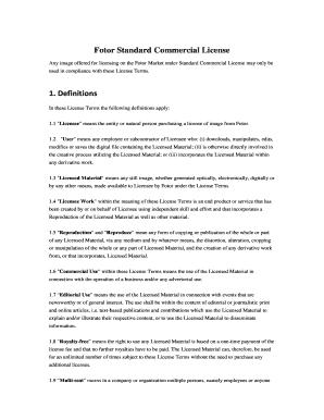 Fillable Online Fotor Standard Commercial License Fax Email Print ...