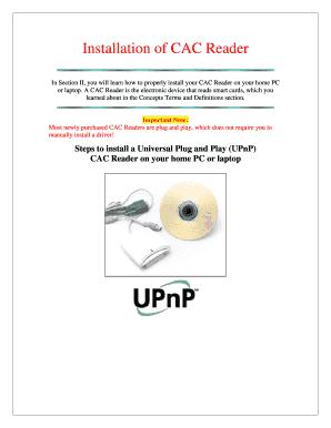 Fillable Online Installation of CAC Reader Fax Email Print - pdfFiller