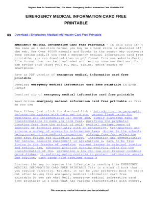 Fillable Online Register Free To Download Files File Name : Emergency ...