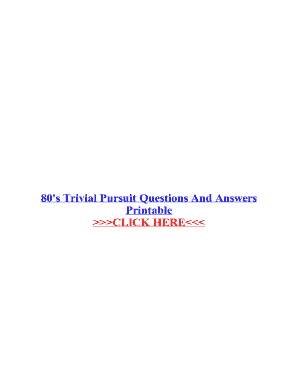 Fillable Online 80's Trivial Pursuit Questions And Answers Fax Email Print - pdfFiller