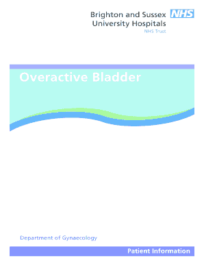 Fillable Online Overactive bladder is a condition characterised by a ...