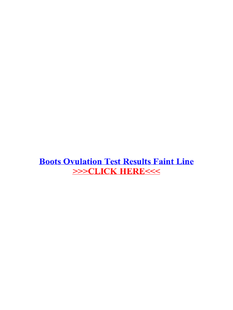 Fillable Online Boots Ovulation Test Results Faint Line Fax Email Print