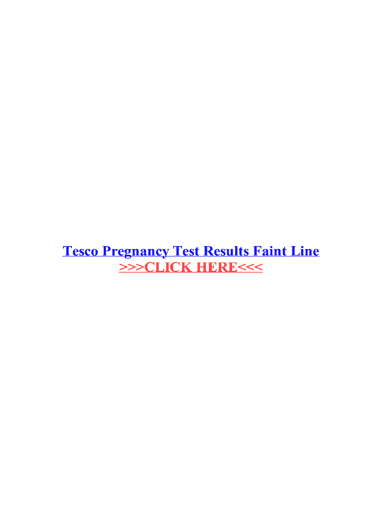Fillable Online Tesco Pregnancy Test Results Faint Line Fax Email Print