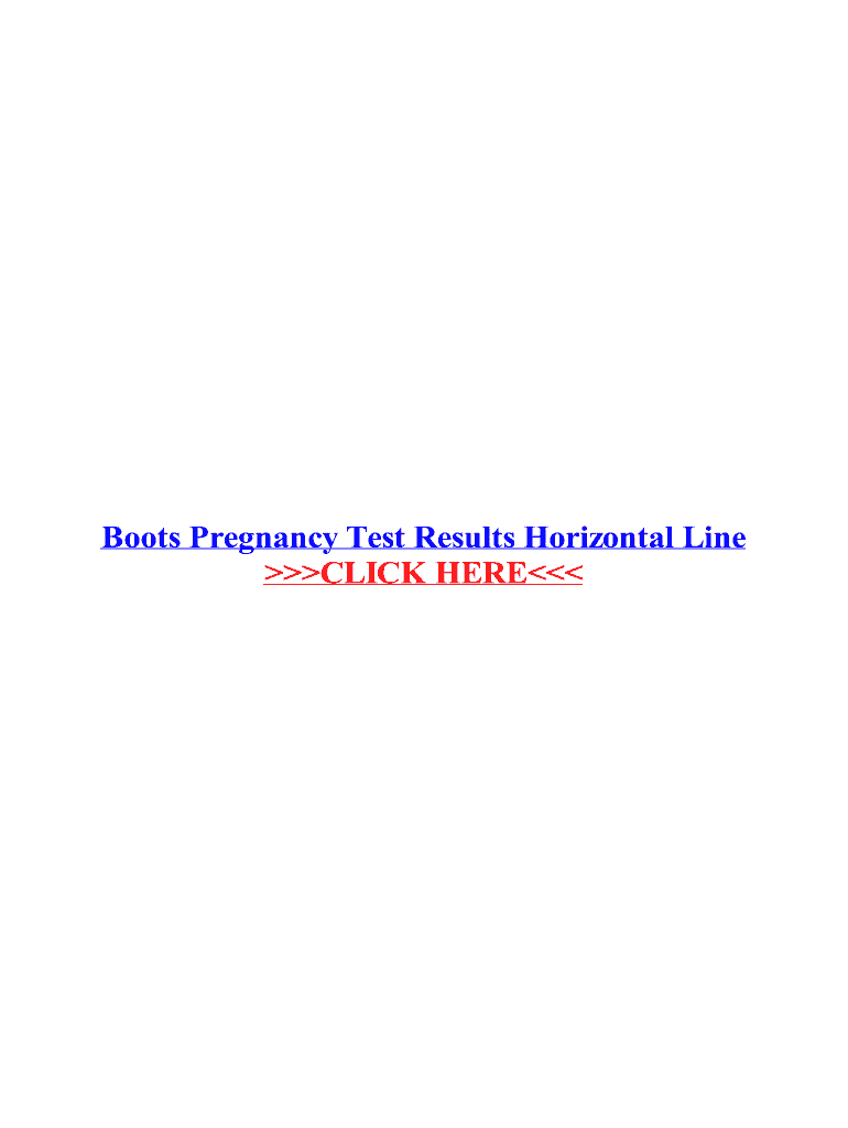 Fillable Online Boots Pregnancy Test Results Horizontal Line Fax Email