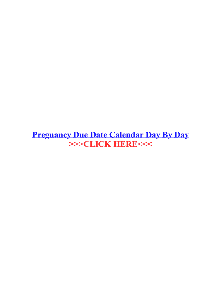 Fillable Online Pregnancy Due Date Calendar Day By Day Fax Email Print