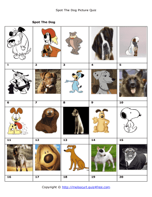 Get spot the dog picture quiz Form and fill it out in March 2023 - pdffiller