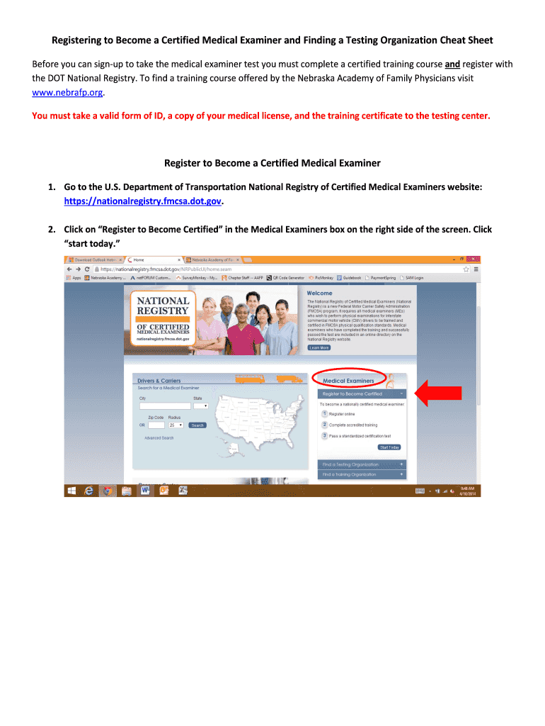 Fillable Online Registering to a Certified Medical Examiner and