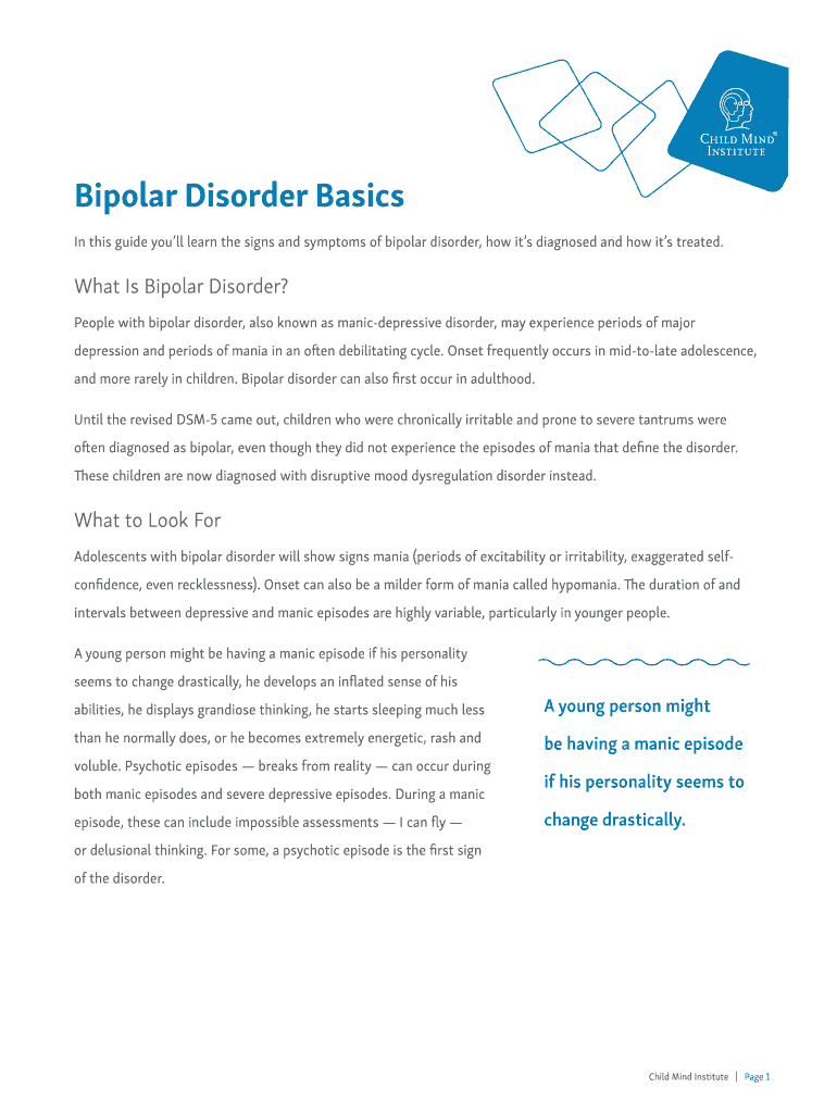 Fillable Online Bipolar Disorder Basics Fax Email Print - pdfFiller