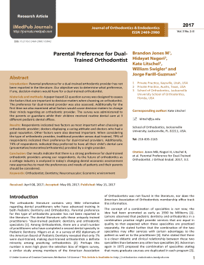 Journal of Orthodontics &amp; Endodontics