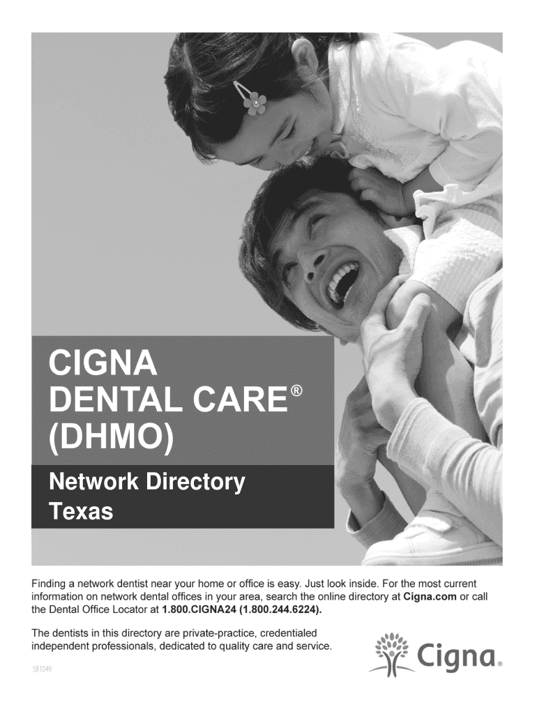 Fillable Online Cigna Dental Care Network Directory for Texas Fax Email