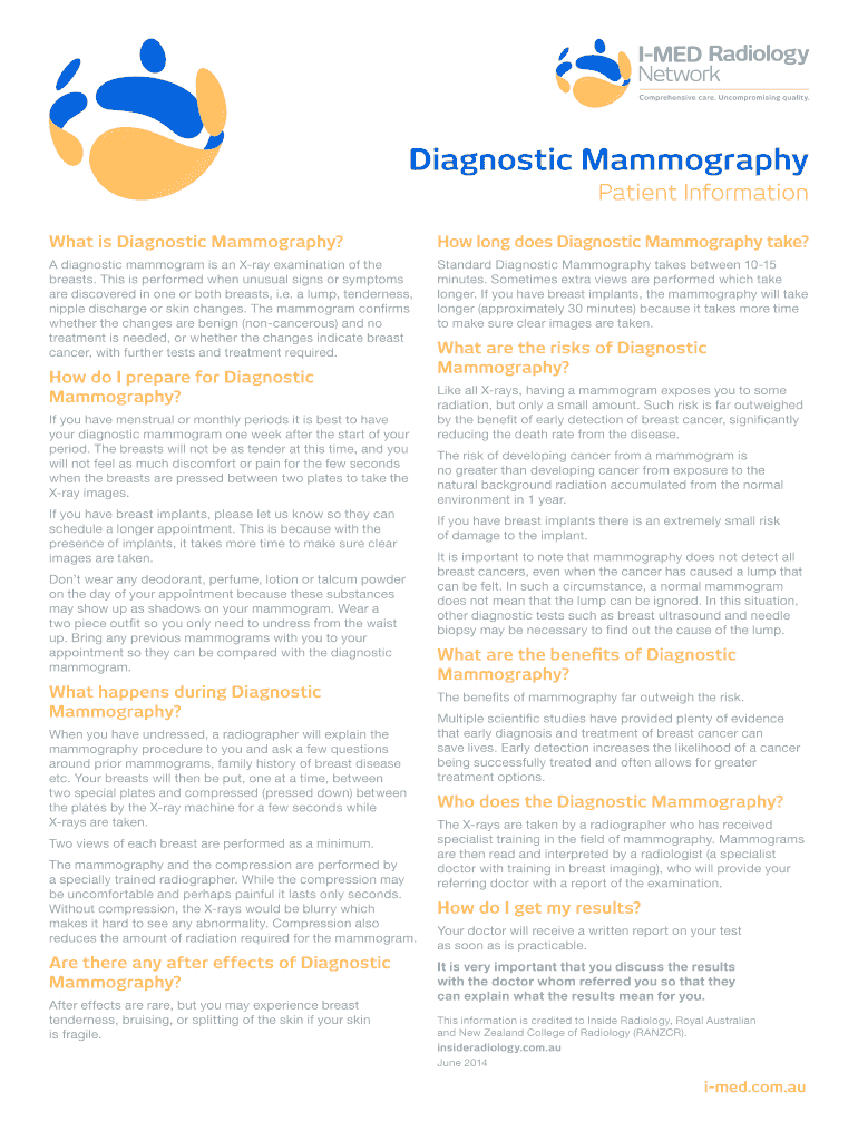 Fillable Online Diagnostic Mammography Fax Email Print pdfFiller