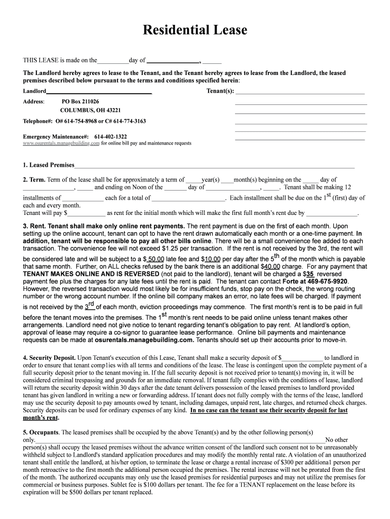 The Landlord hereby agrees to lease to the Tenant, and the Tenant hereby agrees to lease from the La Preview on Page 1