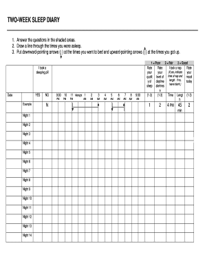 Fillable Online TWO-WEEK SLEEP DIARY Fax Email Print - pdfFiller