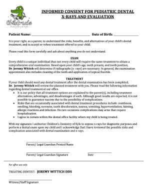 dental treatment refusal printable forms document