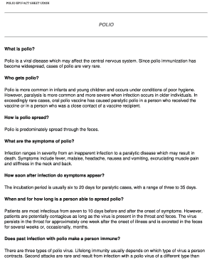 Fillable Online POLIO EPI FACT SHEET UDOH Fax Email Print - pdfFiller