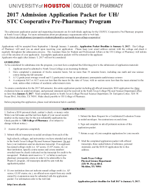 Fillable Online ssl uh 2017 Admission Application Packet for UH/ Fax Email Print - pdfFiller
