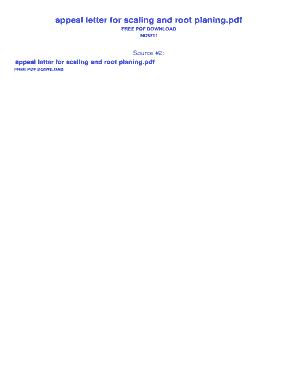 Sample appeal letter for scaling and root planing