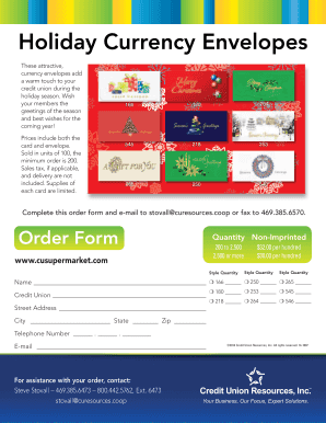 Fillable Online Holiday Currency Envelopes Fax Email Print - pdfFiller