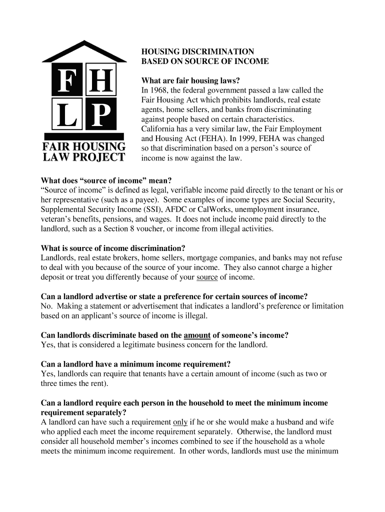Fillable Online What are fair housing laws Fax Email Print pdfFiller