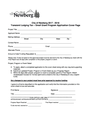 Transient Lodging Tax Small Grant Program Guidelines