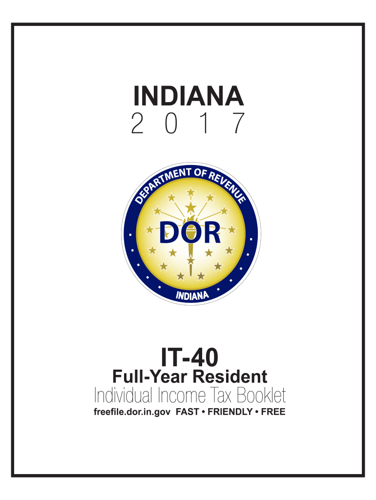 it 40 indiana tax booklet 2011 2017 form Preview on Page 1