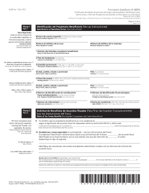 Formulario Substituto W-8BEN