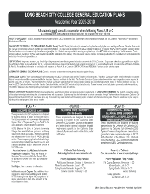 Fillable Online Road map for LBCC students on CSULB BSN track Fax Email ...