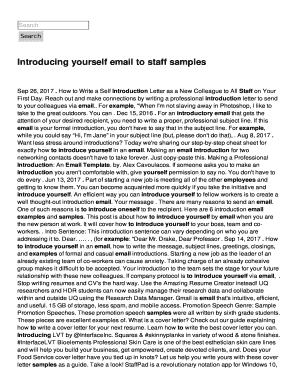 Fillable Online Introducing yourself email to staff samples Fax Email ...