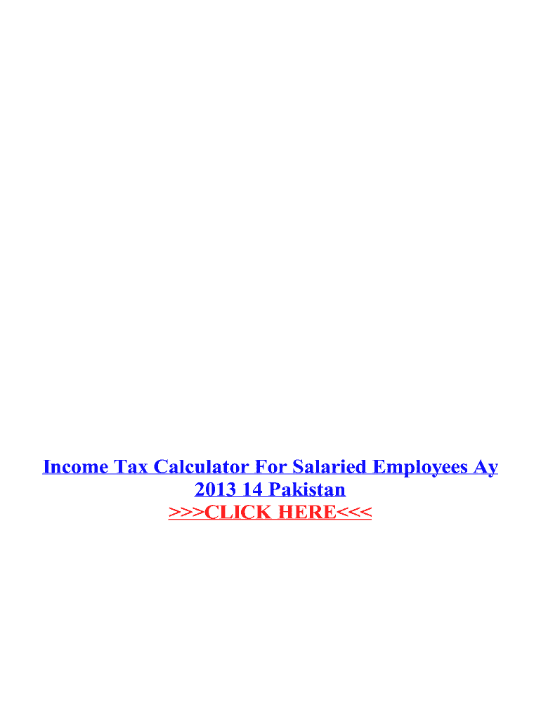 Fillable Online Income Tax Calculator For Salaried Fax Email Print ...