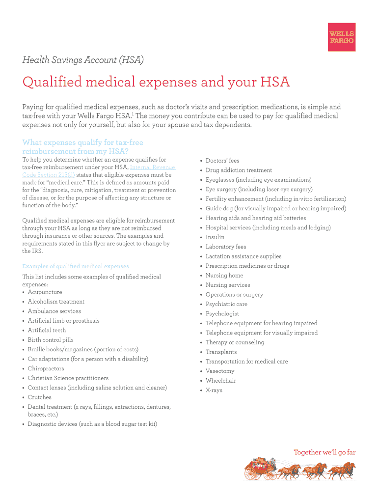 Fillable Online Qualified medical expenses and your HSA Fax Email Print