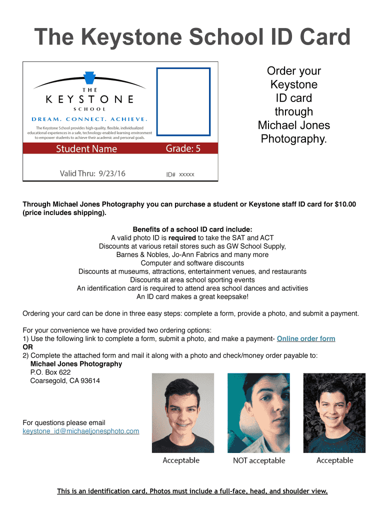 Fillable Online The Keystone School ID Card Fax Email Print pdfFiller