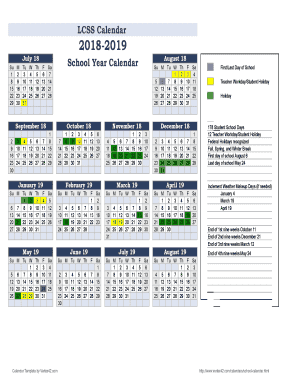 Fillable Online LCSS Calendar Fax Email Print - pdfFiller