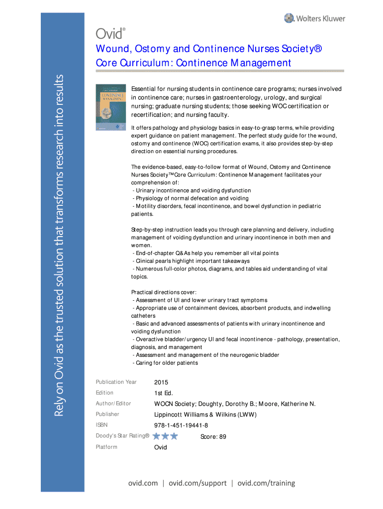 Fillable Online Wound, Ostomy and Continence Nurses Society Fax Email