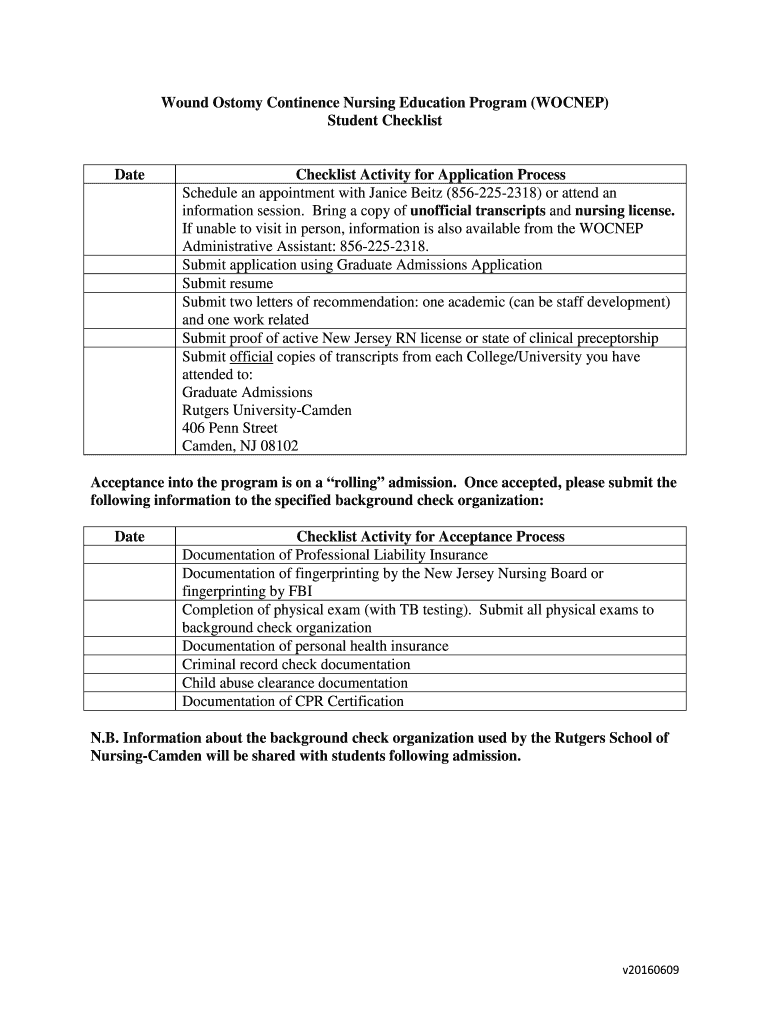 Fillable Online Wound Ostomy Continence Nursing Education Program