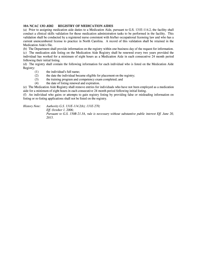 Fillable Online 0202 REGISTRY OF MEDICATION AIDES Fax Email Print