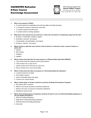 Fillable Online HAZWOPER Refresher Fax Email Print - pdfFiller