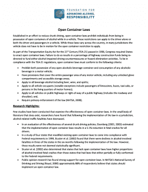 Fillable Online Open Container Laws Fax Email Print - pdfFiller