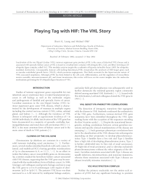 Fillable Online Playing Tag with HIF: The VHL Story Fax Email Print ...