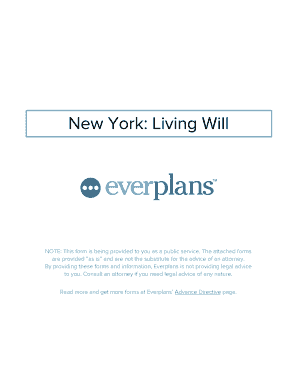 Fillable Online New York: Living Will Fax Email Print - pdfFiller