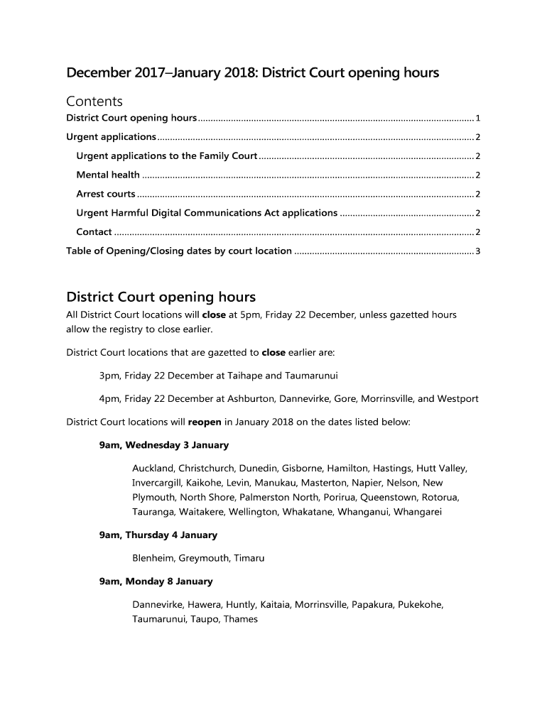Fillable Online District Court opening hours Fax Email Print pdfFiller