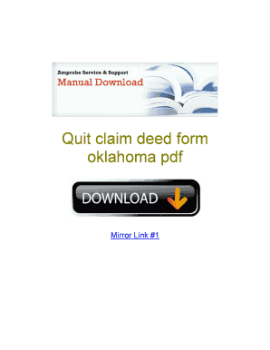 Fillable Online DownloadQuit claim deed form oklahoma pdf Fax Email Print - pdfFiller