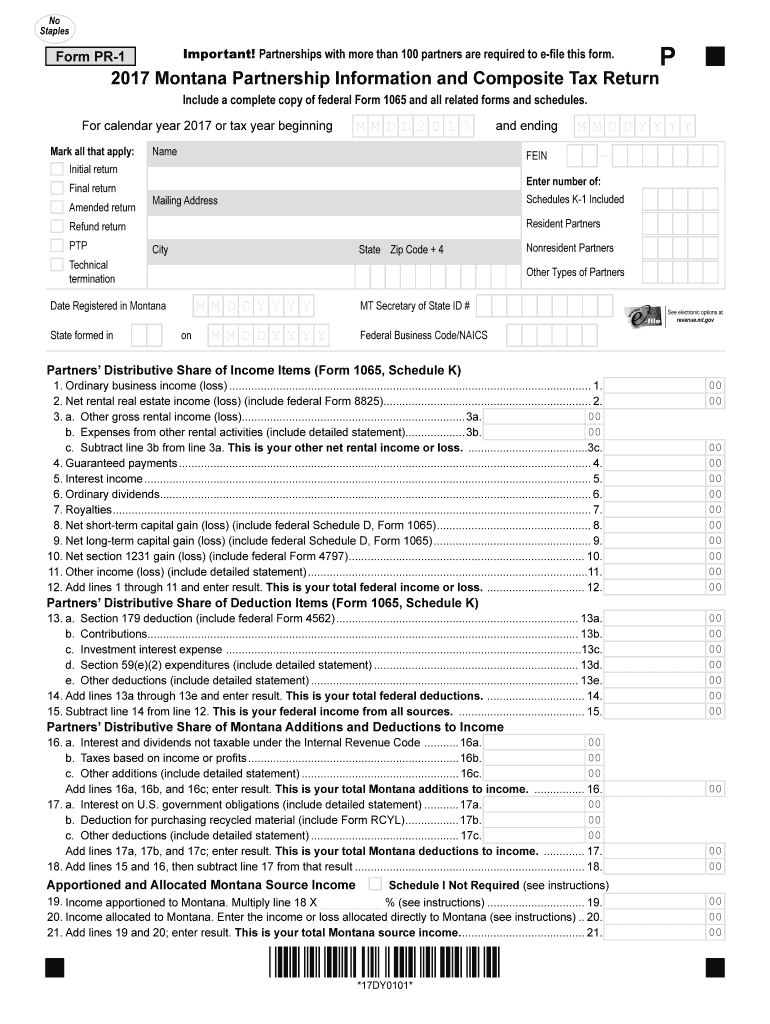 montana form pr 1 2017 Preview on Page 1