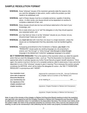 Fillable Online SAMPLE RESOLUTION FORMAT Fax Email Print - pdfFiller