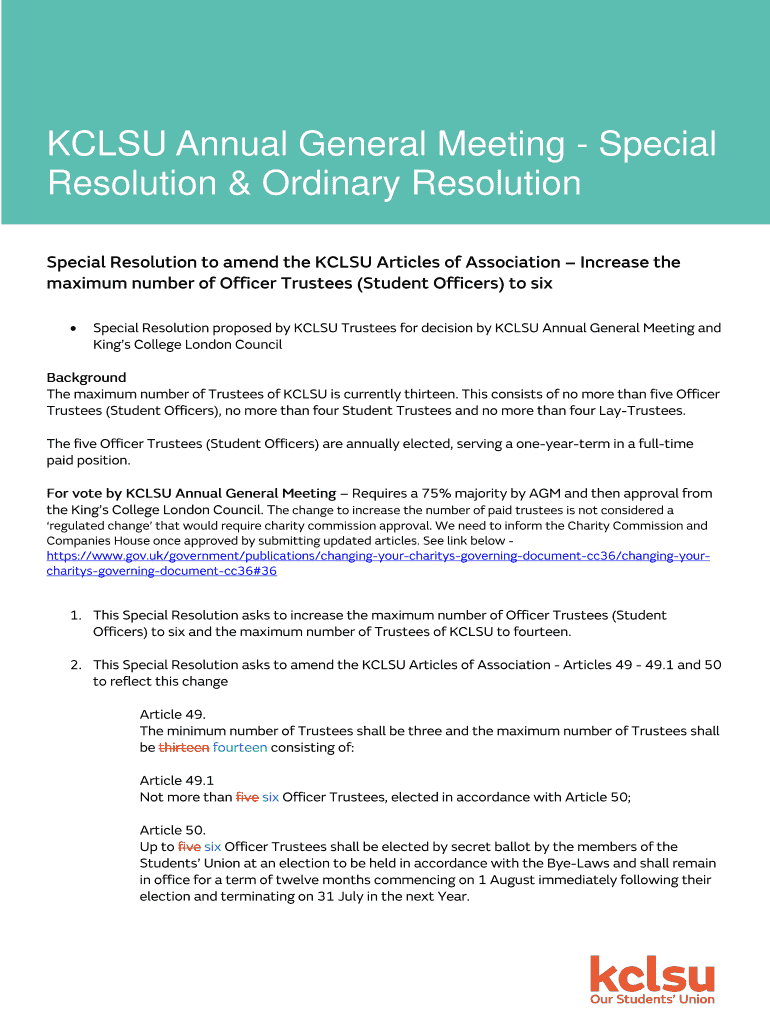 Fillable Online Resolution & Ordinary Resolution Fax Email Print