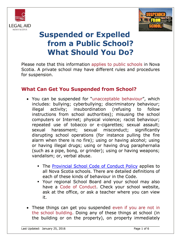 Fillable Online Suspended or Expelled Fax Email Print pdfFiller