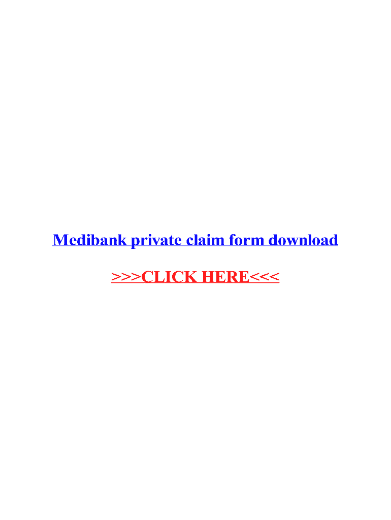 Fillable Online Medibank private claim form download Fax Email Print