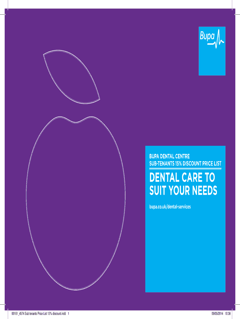 Fillable Online BUPA DENTAL CENTRE Fax Email Print pdfFiller