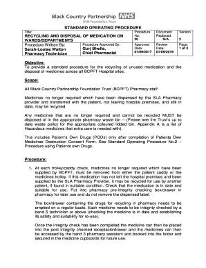 Fillable Online RECYCLING AND DISPOSAL OF MEDICATION ON Fax Email Print - pdfFiller